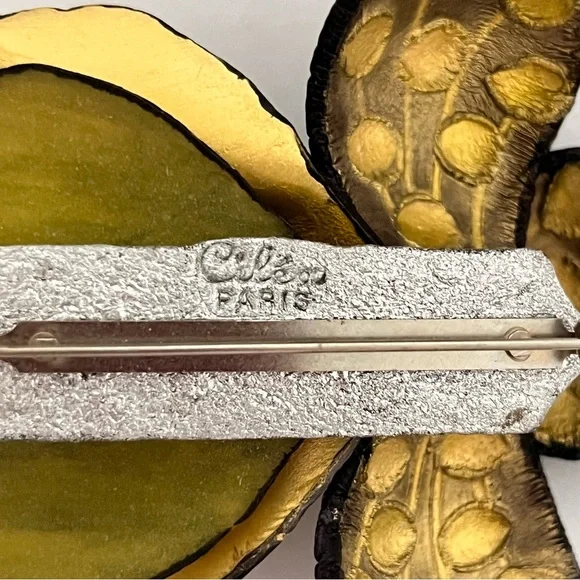 Rare Cilea Paris Resin Floral Pin Brooch - Picture 6 of 14